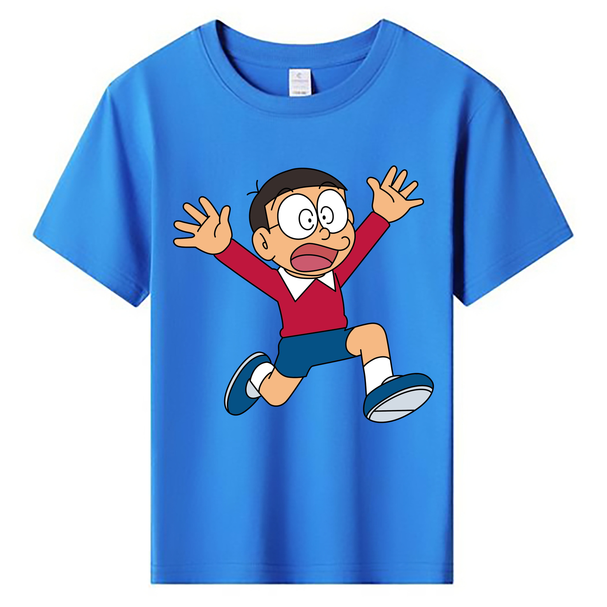 （画像用） ドラえもん 野比 のび太 Doraemon Nobita Nobi 綿100％キッズTシャツ（フロントプリント）